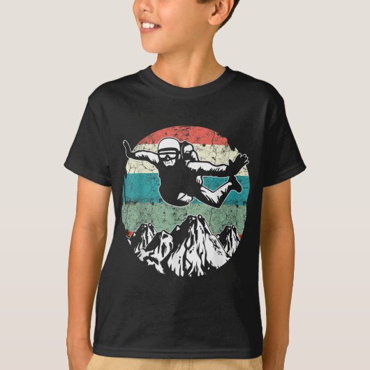 Retro Vintage Skydiving Art T-Shirt (Vorderseite)