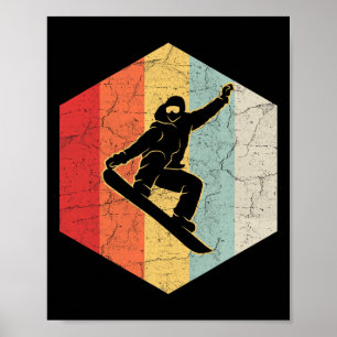 Retro Vintage Snowboard Wintersport Snowboardfahre Poster