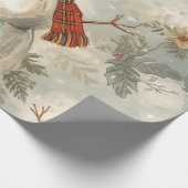 Retro Vintage Snowman Cute Christmas Geschenkpapier (Ecke)