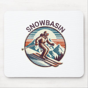 Retro Vintage Snowsin Utah Ski Resort Winterskiin Mousepad