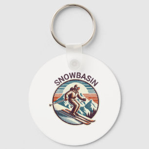 Retro Vintage Snowsin Utah Ski Resort Winterskiin Schlüsselanhänger