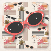 Retro Vintage Sonnenbrille Flamingos Palms
