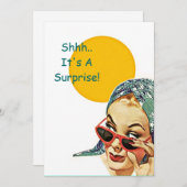 Retro Vintage Sonnenschein-Überraschungs-Party Einladung (Vorne/Hinten)