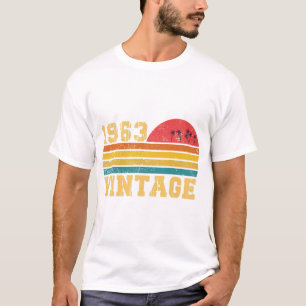 Retro Vintage Sonnenuntergang 1963 Geburtstag T-Shirt