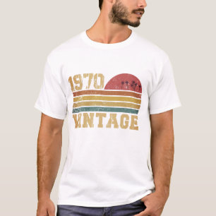 Retro Vintage Sonnenuntergang 1970 Geburtstag T-Shirt