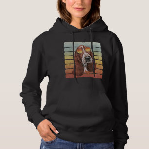 Retro Vintage Sonnenuntergang Basset Hound Mama Pa Hoodie
