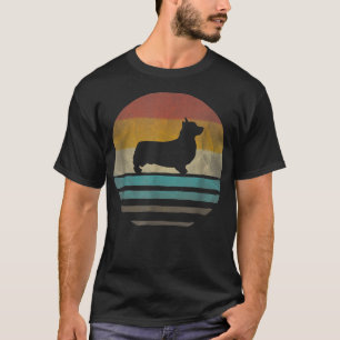 Retro Vintage Sonnenuntergang Corgi Hunderasse Lie T-Shirt