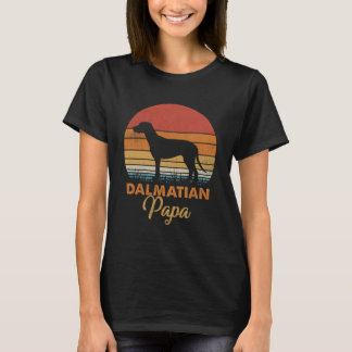 Retro Vintage Sonnenuntergang Dalmatiner Papa T-Shirt