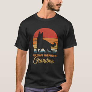 Retro Vintage Sonnenuntergang Deutscher Schäferhun T-Shirt