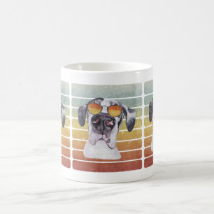 Retro Vintage Sonnenuntergang Dogge Mama Papa Kaffeetasse
