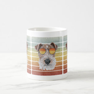 Retro Vintage Sonnenuntergang Draht Fox Terrier Ma Kaffeetasse
