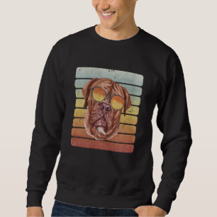 Retro Vintage Sonnenuntergang Französische Dogge M Sweatshirt