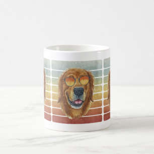 Retro Vintage Sonnenuntergang Golden Retriever Ges Kaffeetasse