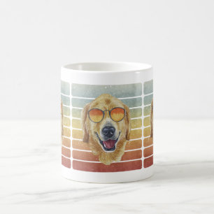 Retro Vintage Sonnenuntergang Golden Retriever Hau Kaffeetasse