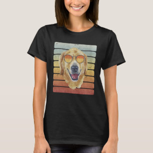 Retro Vintage Sonnenuntergang Golden Retriever Hau T-Shirt