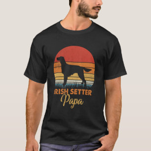 Retro Vintage Sonnenuntergang Irischer Setter Papa T-Shirt