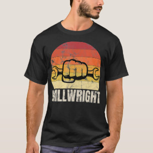 Retro Vintage Sonnenuntergang Millwright Beruf Män T-Shirt