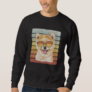 Retro Vintage Sonnenuntergang Pomeranian Mama Papa Sweatshirt