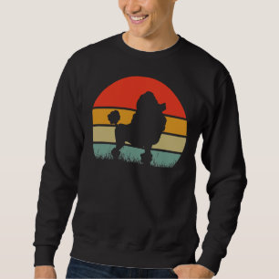 Retro Vintage Sonnenuntergang Pudel Hund Sweatshirt
