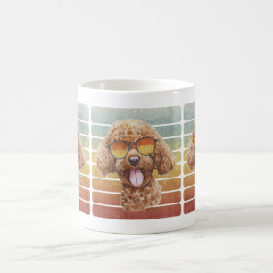 Retro Vintage Sonnenuntergang Pudel Mama Papa Kaff Kaffeetasse