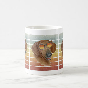 Retro Vintage Sonnenuntergang Roter Dachshund Mama Kaffeetasse