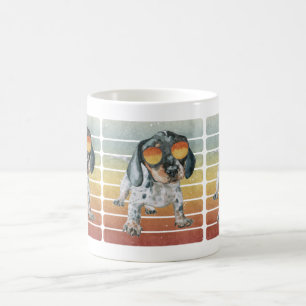 Retro Vintage Sonnenuntergang Schwarzbrauner Dachs Kaffeetasse