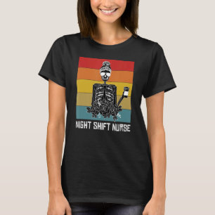Retro Vintage Sonnenuntergang Skelett Gag Lustige T-Shirt