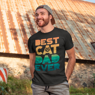 Retro-Vintage-Sonnenuntergang-Vatertag-Bester-Katz T-Shirt