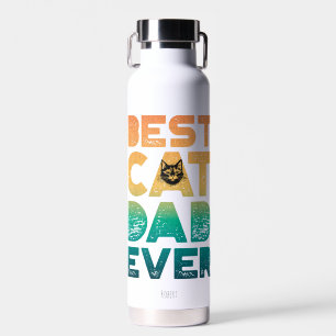 Retro-Vintage-Sonnenuntergang-Vatertag-Bester-Katz Trinkflasche
