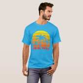 Retro Vintage Sonnenuntergänge und Palmen T-Shirt (Vorne ganz)