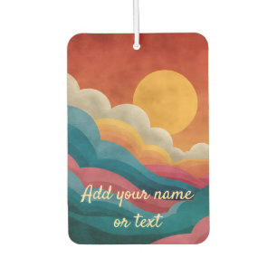 Retro Vintage Sonnenuntergangs Wolken Personalisie Autolufterfrischer