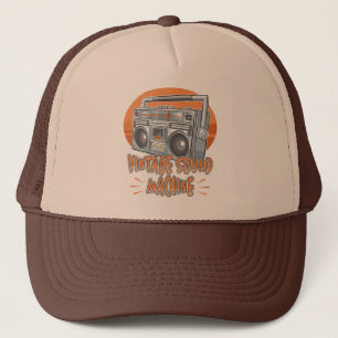 Retro-Vintage-Sound-Maschine-Boombox-Musik-Grafik Truckerkappe