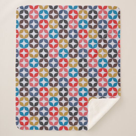 Retro Vintage Sternchen-Vereinbarung Sherpadecke (Vorderseite)