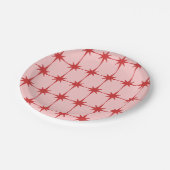 Retro-Vintage Sterne Rosa und Rot Pappteller (Schrägansicht)