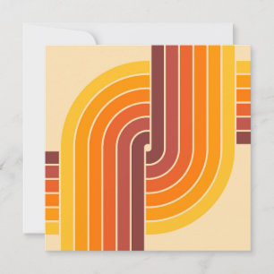 Retro-Vintage-Stil der 70er Jahre geometrisches Mu Einladung