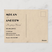 Retro Vintage stilvolle Foto Hochzeit Postkarte (Rückseite)