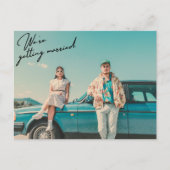 Retro Vintage stilvolle Foto Hochzeit Postkarte (Vorderseite)