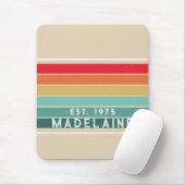 Retro Vintage Streifen Beige Mousepad (Mit Mouse)