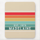 Retro Vintage Streifen Beige Mousepad (Vorne)