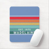 Retro Vintage Streifen blau Mousepad (Mit Mouse)