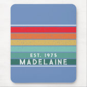 Retro Vintage Streifen blau Mousepad (Vorne)