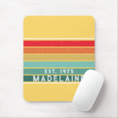 Retro Vintage Streifen gelb Mousepad (Mit Mouse)
