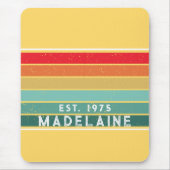 Retro Vintage Streifen gelb Mousepad (Vorne)