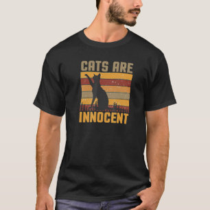 Retro Vintage Streifen Katzen sind unschuldig Katz T-Shirt