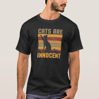 Retro Vintage Streifen Katzen sind unschuldig Katz T-Shirt