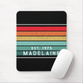Retro Vintage Streifen schwarz Mousepad (Mit Mouse)