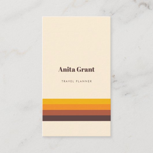 Retro Vintage Streifen vertikal Visitenkarte (Vorderseite)