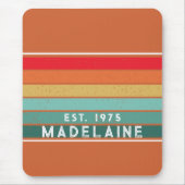 Retro Vintage Streifen Warmes Orange Mousepad (Vorne)