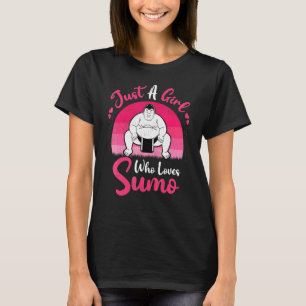 Retro Vintage Sumo   Nur Ein Mädchen Das Sumo Lieb T-Shirt
