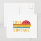 Retro Vintage Sunset 1961 Birthday Postkarte (Vorne/Hinten)